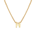 Gold-plated stainless steel necklace featuring a textured H-letter pendant and rope chain - Letter H