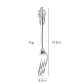 Retro 304 stainless steel dinner fork with ornate carving, 20.5cm length and 45g weight - Silver Dinner Fork