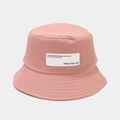 Sombrero de pescador clásico de algodón rosa claro con parche blanco y borde cosido - M(56-58cm) / Rosa