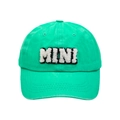 Green cotton twill baseball cap with white MINI towel embroidery for family - MINI Style / Fruit Green