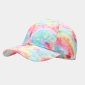 Colorful tie-dye baseball cap with vibrant macaron hues in a classic six-panel design - Bright Macaron Multi-color Tie-Dye (8#)