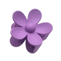Matte purple flower hair claw clip in a large five-petal design for hair styling - Large Flower Style / Purple