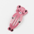 Pink metal BB hair clip featuring a cute cartoon sleeping cat design for kids - Sleeping Leopard