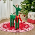 50cm green Christmas reindeer figure with red bow and gold Merry Christmas bell - Christmas Reindeer 50CM