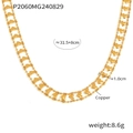 Collar de doble capa con corazón en acabado dorado, cobre y chapado PVD - Estilo Cadena de Eslabones de Corazón (P2060-Collar Dorado)