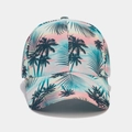 Detailed close-up of a printed baseball cap featuring a tropical palm tree pattern - Adjustable / 2# (Tropical Flamingo Print)
