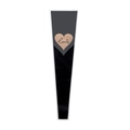 Single rose packaging bag with black grey design and gold heart love print - Rose Gold Heart Single-Stem Bag (Black)