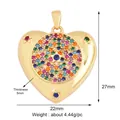 Goldener Herzanhänger mit buntem Zirkonia-Mikropavé und blauem Sternakzent - L252634-Regenbogen Zirkon Herz