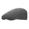 Gorra unisex de punto de algodón gris con diseño clásico plano para otoño e invierno - Talla única / Gris oscuro