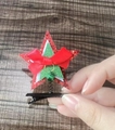 Cute Christmas star hair clip with red and green sequins and a festive jingle bell - 01# Bell Star Spring Hair Clip
