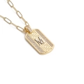 Collier hip hop doré avec pendentif lettre M serti de zircons sur chaîne trombone - Lettre M