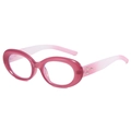 Occhiali ovali rosa con aste sfumate e decorazioni metalliche a tre stelle - Montatura Viola