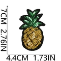 Detailed view of a yellow pineapple sequin patch with dimensions 7x4.4cm for DIY craft - 15# Pineapple