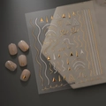 Gold and white geometric nail art stickers with Co-274 heart and line patterns - Gold/White Geometric Patterns(CO-274)