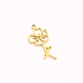 Golden birth flower pendant charm made of polished stainless steel for December - August Gold