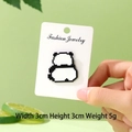 Cute pixel art panda metal brooch 3x3cm fashion accessory for clothing and bags - Pixel Art Sitting Panda Back