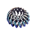 Macro detail of bird nest hair clip featuring blue gradient rhinestones on resin base - 1# Rhinestone