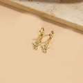 Orecchini dorati vintage a forma di fiocco con pietre di zircone colorate brillanti - Farfalla (ES2590蝴蝶)