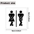 Cartel WC de PVC esmerilado impermeable 15cm diámetro con iconos estilizados hombre mujer - 1 Pieza - 6g