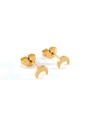 Minimalist 18K gold plated stainless steel crescent moon stud earrings for women - Moon Stud Earrings Gold (MS-232B)