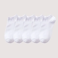 Set mit 5 Paar weißen Baumwoll-Sportsocken mit Teufelshorn-Design für Damen und Herren - Füßlinge / Weiß