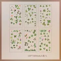 6-sheet set of vintage clover and floral PET stickers for scrapbooking 100x180mm - Lucky Healing