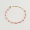 Rosa Rundes Augenarmband