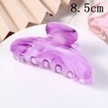 Macro detail of 8.5cm purple marble acetate hair claw clip on a white display stand - 8.5cm / Purple Cloud Pattern