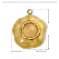Detailed dimensions of gold flower pendant with natural stone inlay in stainless steel - YE249-Light Yellow/Flower Shape