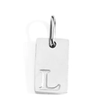 Silver stainless steel rectangular letter L pendant for DIY jewelry making accessories - Steel L / Corroded Lettering 10*6*1.5mm