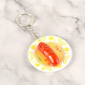 Realistic roasted sausage fried rice keychain pendant with realistic red glaze detail - Mini Ham - Keychain