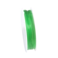 Detail view of green elastic crystal string for DIY beaded bracelets on a white spool - 0.6mm 15m/Roll / Green