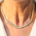 Collana a catena piatta a serpente in ottone placcato oro 18 carati per donne - 6mm
