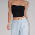 Sexy black strapless tube top for women made of high elasticity fabric with breast pads - XS / Black