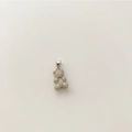 Sparkly zircon teddy bear pendant with polished clasp on a clean minimalist surface - Silver Bear Micro-set Zirconia