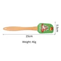 Christmas silicone spatula with green snowman pattern and natural wooden handle, 25cm - Green Santa Snowman Style