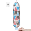 Wall-mounted grocery bag dispenser with pink and blue geometric pattern for kitchens - Pink & Blue Geometric Triangle (With Hook)