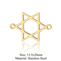 Golden stainless steel hexagram star connector charm for DIY jewelry making 13.5x20mm - Hexagram (T887-2) / 5 Pieces / Gold