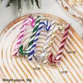 6 bunte glitzernde Zuckerstangen-Weihnachtsanhänger im Set in Klarsichtbox - Bunt