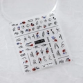 Minimalist black lines and primary color blocks 3D embossed nail art sticker TS-3033 - TS-3033 Simple Black Lines (New Relief)
