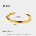 Tableau des tailles détaillé du bracelet torsadé plaqué or 18k avec diamètre de 61mm - Dfb48