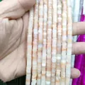 Macro shot of natural sunstone spacer beads for DIY jewelry making accessories - Pink Aventurine