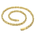 Cadena bizantina dorada de 6mm de acero inoxidable con hebilla cuadrada de estilo hip-hop - 65cm / Dorado
