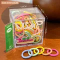 Colorful seamless hair ties set for kids in a transparent square storage box - 1# Sausage Dog Hotdog (Colorful Seamless Set)