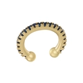 Dettaglio dell'orecchino a polsino placcato oro 18K con pietre di zirconia blu intenso - Oro Zirconia Nera