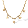 Elegant 18K gold plated stainless steel necklace featuring five 3D star pendants - Star Pendant Necklace