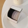 Elastic ponytail hair ties in black, grey and lavender in a minimalist gift box - 1099A Black Grey Gradient (5 Pcs Boxed)