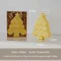 Yellow Christmas tree shaped scented candle with chamomile fragrance in a gift box - Christmas Tree Yellow (Chamomile)