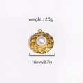 Vue macro du pendentif fleur doré avec diamètre 18mm, poids 2,5g et texture feuille - Style à Bordure Texture Feuille (Style 5)