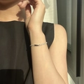 Silver marquise zircon tennis bracelet worn on wrist for an elegant sparkling look - BP171-1A Silver [Zircon approx 2mm]